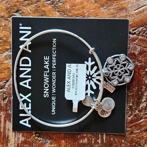 Alex And Ani Bangle Snowflake Bracelet Silver